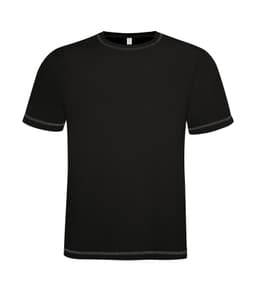 DISCONTINUED ATC™ EUROSPUN® RING SPUN CONTRAST STITCH SHORT SLEEVE TEE in Black/Coal Grey