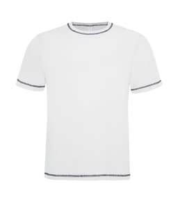 DISCONTINUED ATC™ EUROSPUN® RING SPUN CONTRAST STITCH SHORT SLEEVE TEE in White/True Navy