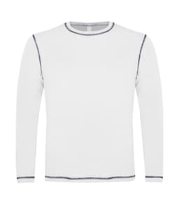 DISCONTINUED ATC™ EUROSPUN® RING SPUN CONTRAST STITCH LONG SLEEVE TEE in White/True Navy