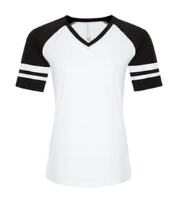 DISCONTINUED ATC™ EUROSPUN® RING SPUN BASEBALL LADIES' TEE in White/Black