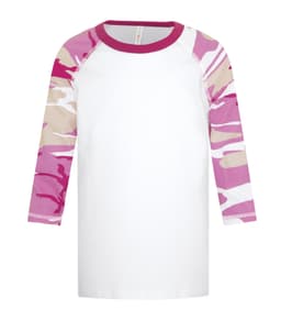 ATC™ EUROSPUN® RING SPUN BASEBALL YOUTH TEE in White/Pink Camo