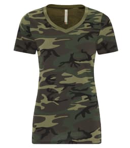 ATC™ EUROSPUN® RING SPUN V-NECK LADIES' TEE in Camo