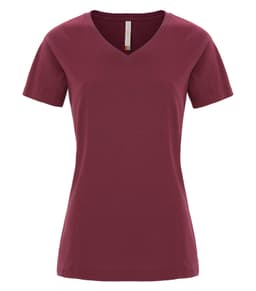ATC™ EUROSPUN® RING SPUN V-NECK LADIES' TEE in Cardinal Heather***