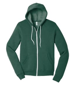 BELLA+CANVAS® UNISEX SPONGE FLEECE FULL-ZIP HOODIE in Heather Forest