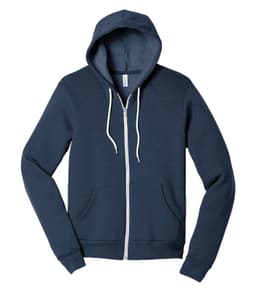 BELLA+CANVAS® UNISEX SPONGE FLEECE FULL-ZIP HOODIE in Heather Navy