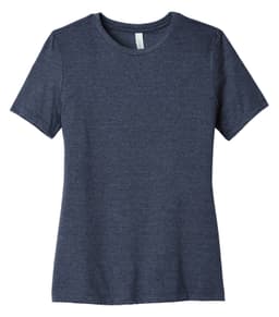BELLA+CANVAS® WOMEN'S RELAXED HEATHER CVC SHORT SLEEVE TEE in Heather Navy