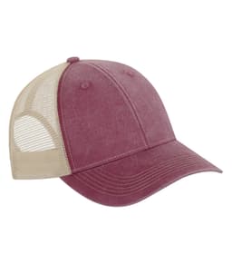 ATC™ PIGMENT DYED TRUCKER CAP in Maroon/Crème
