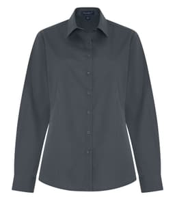 COAL HARBOUR&reg; EVERYDAY EASY CARE LONG SLEEVE LADIES’ WOVEN SHIRT in Iron Grey