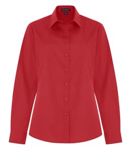 COAL HARBOUR&reg; EVERYDAY EASY CARE LONG SLEEVE LADIES’ WOVEN SHIRT in Red