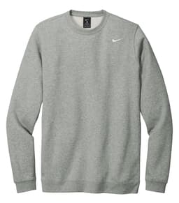DISCONTINUED NIKE CLUB FLEECE CREW in Dark Grey Heather
