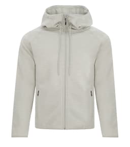 DISCONTINUED DRYFRAME® DRY TECH WATER RESISTANT FLEECE FULL ZIP HOODED JACKET in Glacier Heather