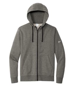 NIKE CLUB FLEECE SLEEVE SWOOSH FULL ZIP HOODIE in Charcoal Heather