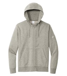 NIKE CLUB FLEECE SLEEVE SWOOSH FULL ZIP HOODIE in Dark Grey Heather