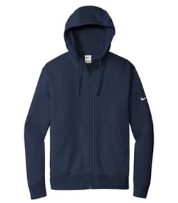 NIKE CLUB FLEECE SLEEVE SWOOSH FULL ZIP HOODIE in Midnight Navy