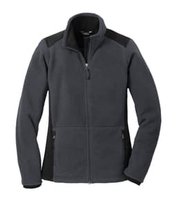 DISCONTINUED EDDIE BAUER® SHERPA FLEECE FULL ZIP LADIES' JACKET in Grey Steel/Black