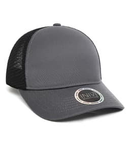 INIVI TENFOUR 2 PANEL TRUCKER CAP in Dark Grey/Black