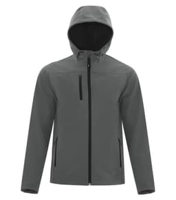 COAL HARBOUR® EVERYDAY HOODED WATER REPELLENT STRETCH SOFT SHELL JACKET in Iron Grey
