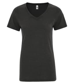 DISCONTINUED KOI® TRIBLEND V-NECK LADIES' TEE view 1