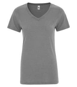 DISCONTINUED KOI® TRIBLEND V-NECK LADIES' TEE in Grey Triblend