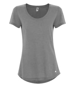 DISCONTINUED KOI® TRIBLEND SCOOP NECK RELAXED LADIES' TEE in Grey Triblend