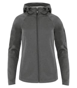 DISCONTINUED ATC™ PTECH® FLEECE HOODED LADIES' JACKET in Charcoal Heather