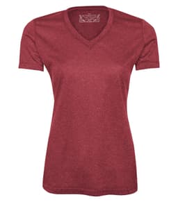ATC™ PRO TEAM HEATHER ProFORMANCE V-NECK LADIES' TEE in Cardinal Heather