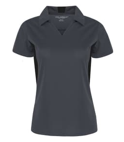 COAL HARBOUR® SNAG RESISTANT COLOUR BLOCK LADIES' POLO in Iron Grey/Black