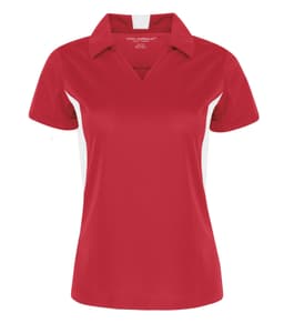 COAL HARBOUR® SNAG RESISTANT COLOUR BLOCK LADIES' POLO in True Red/White