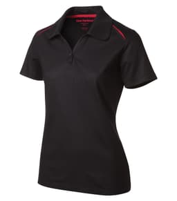 COAL HARBOUR® SNAG RESISTANT CONTRAST INSET LADIES' POLO in Black/Red