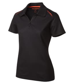 COAL HARBOUR® SNAG RESISTANT CONTRAST INSET LADIES' POLO in Black/Orange