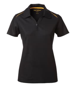 COAL HARBOUR® SNAG RESISTANT CONTRAST INSET LADIES' POLO in Black/Gold