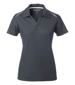 COAL HARBOUR® SNAG RESISTANT CONTRAST INSET LADIES' POLO in Iron Grey/White