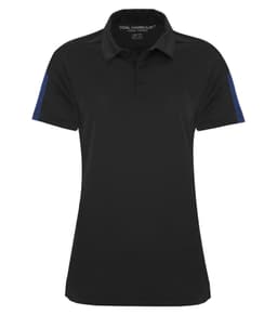 DISCONTINUED COAL HARBOUR® EVERYDAY COLOUR SLICE LADIES' POLO in Black/Royal