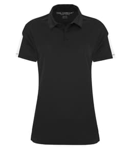 DISCONTINUED COAL HARBOUR® EVERYDAY COLOUR SLICE LADIES' POLO in Black/White