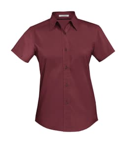 DISCONTINUED COAL HARBOUR® EASY CARE BLEND SHORT SLEEVE WOVEN LADIES' SHIRT in Burgundy