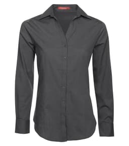COAL HARBOUR® TEXTURED CROSSHATCH WOVEN LADIES' SHIRT in Soft Black