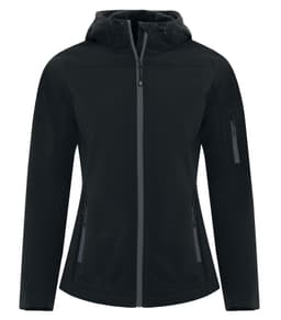 COAL HARBOUR® EVERYDAY HOODED WATER REPELLENT STRETCH SOFT SHELL LADIES' JACKET view 1