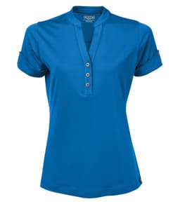 DISCONTINUED OGIO® GAZE LINEAR LADIES' HENLEY in Electric Blue