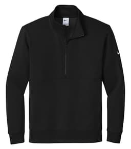 NIKE CLUB FLEECE SLEEVE SWOOSH 1/2 ZIP in Black