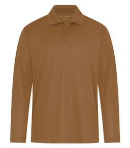 COAL HARBOUR&reg; EVERYDAY SNAG RESISTANT LONG SLEEVE POLO in Duck Brown
