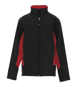 DISCONTINUED COAL HARBOUR® EVERYDAY COLOUR BLOCK WATER REPELLENT SOFT SHELL YOUTH JACKET in Black/True Red