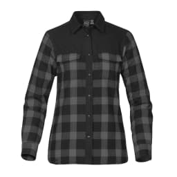 Stormtech Women's Logan Thermal Long Sleeve Shirt in CARBON PLAID