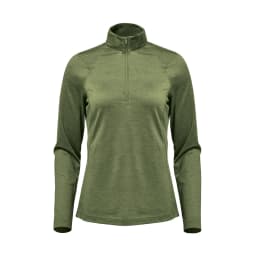 Stormtech Women's Milano 1/4 Zip Pullover in SAGE GREEN HEATHER