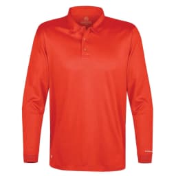 Stormtech Men's Long Sleeve Apollo H2X-DRY Polo in HOT RED