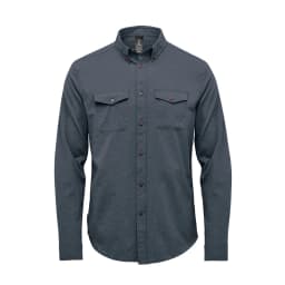 Stormtech Men's Azores Quick Dry L/S Shirt in DARK DENIM HEATHER