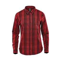 Stormtech Women's Muirfield Performance Long Sleeve Shirt in RED PLAID