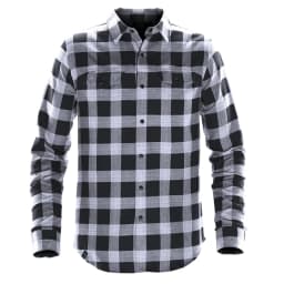Stormtech Men's Logan Snap Front Shirt in TITANIUM PLAID