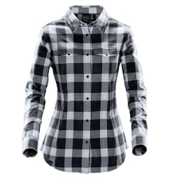 Stormtech Women's Logan Snap Front Shirt in TITANIUM PLAID