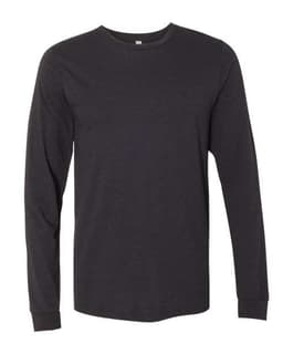 Heather CVC Long Sleeve Tee in Black Heather