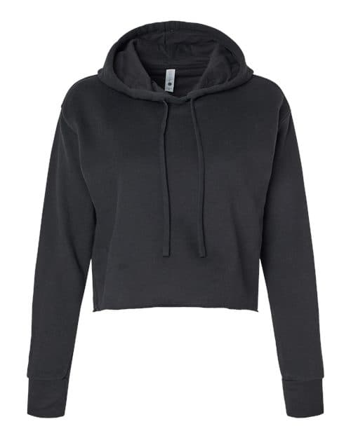 Next Level Women's Laguna Sueded Raw Edge Crop Hoodie Sweatshirt